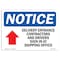 Signmission OSHA Notice Sign, 10" Height, 14" Width, Delivery Entrance Contractors Sign With Symbol, Landscape OS-NS-D-1014-L-10968 - alternate 1